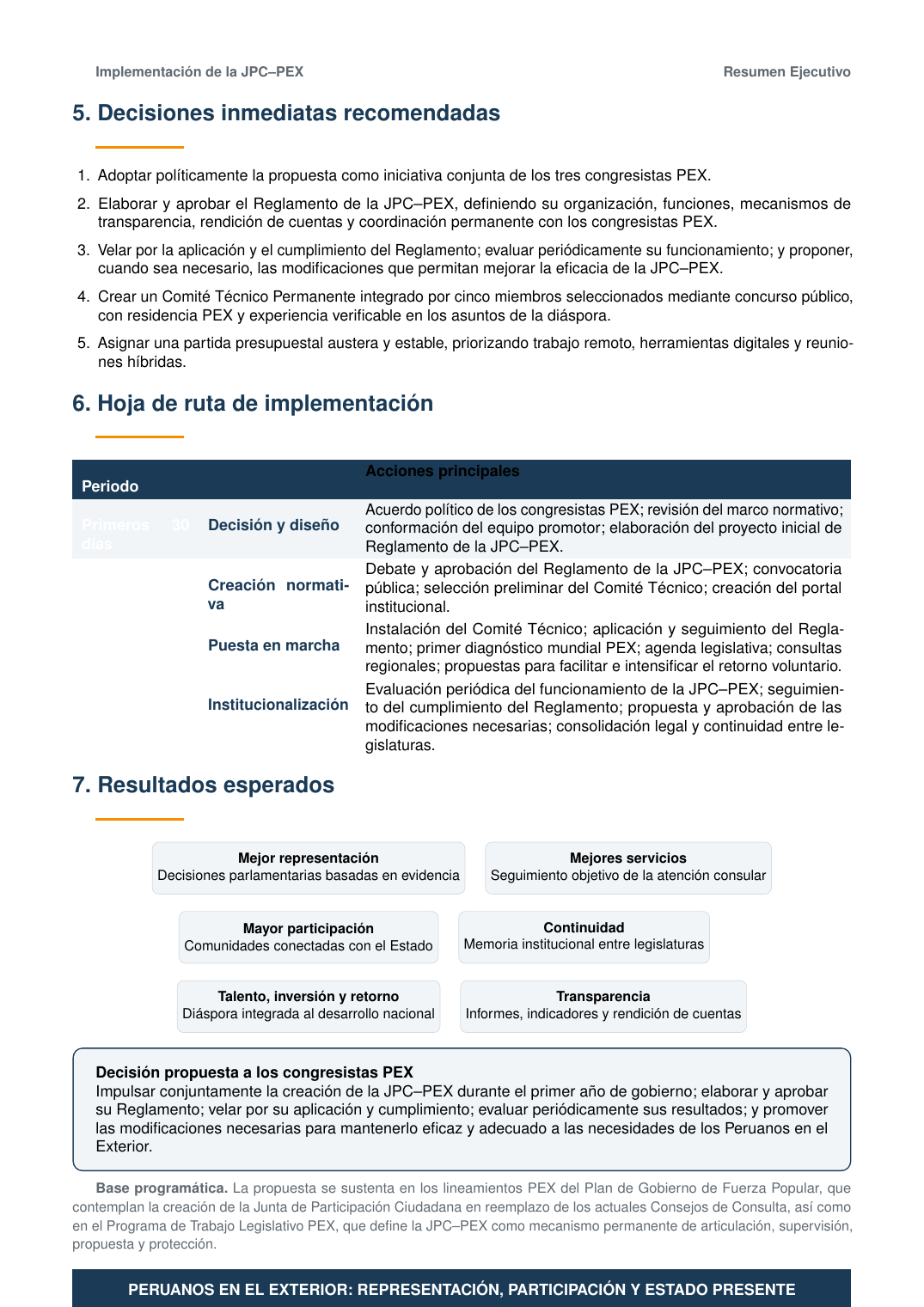 Resumen Ejecutivo JPC-PEX, página 3