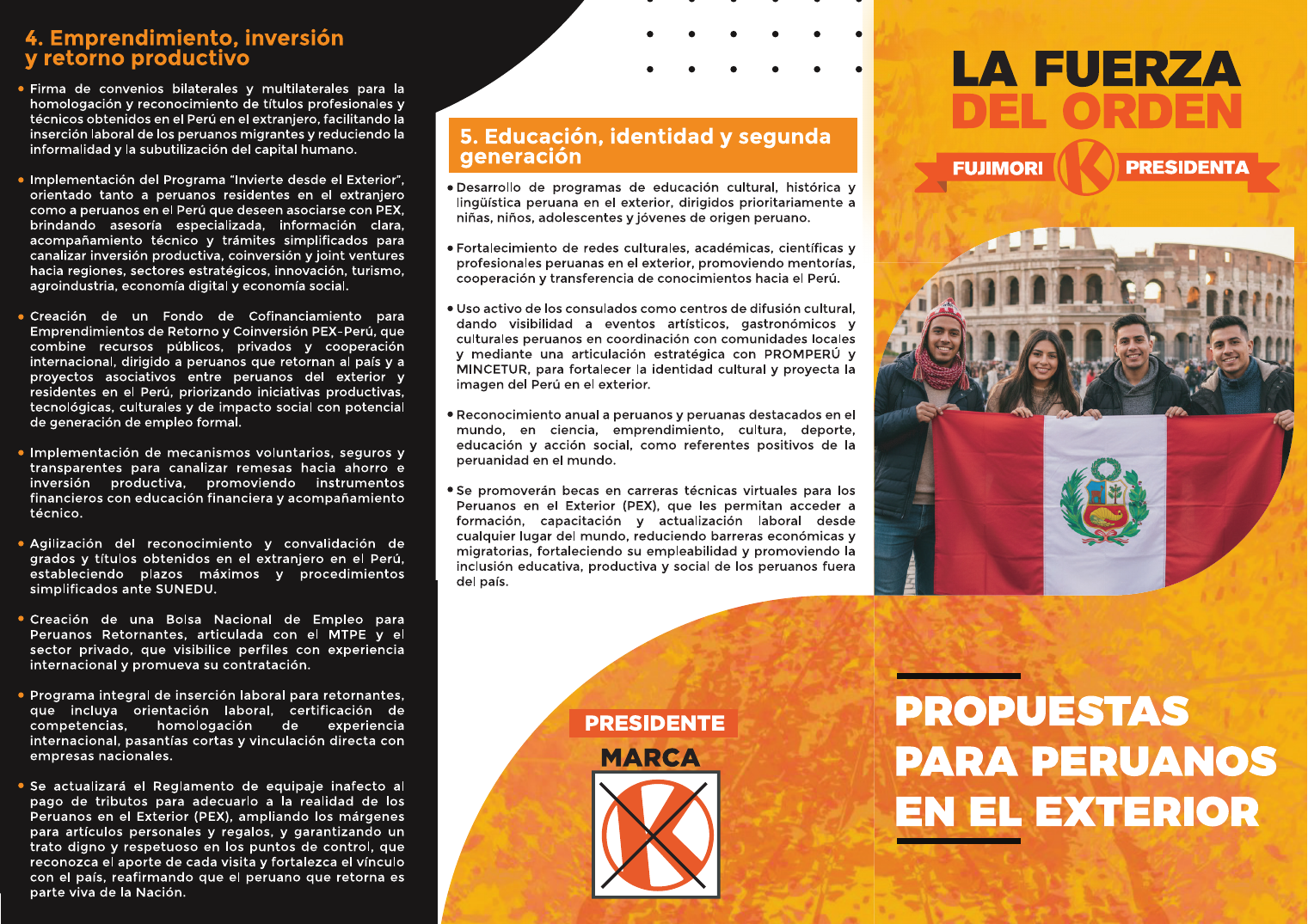 Tríptico oficial PEX, exterior